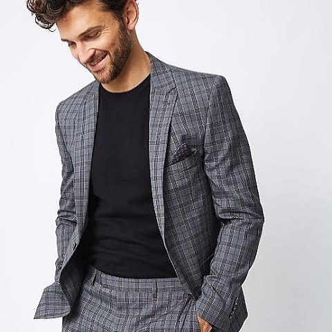 Cheque Suit Italian Suit Notch Cut